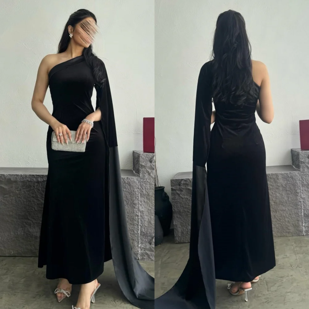 

Customized Fashion Simple Jersey Pleat Straight Off-the-shoulder Midi Dresses Bespoke Occasion Dresses High Quality Modern Style