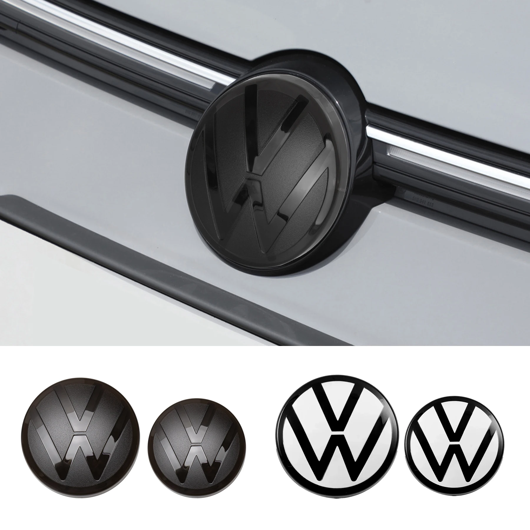 1/2 Piezas Cubierta de Emblema para Parrilla Delantera y Maletero Trasero de Coche para Volkswagen Golf 6 Mk6 Golf 7 7.5 8 VARIANT VW Polo 2013-2023