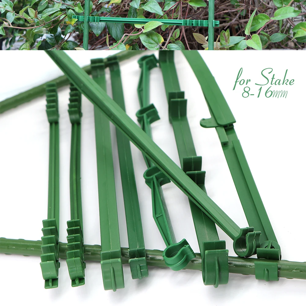 10pcs 8/11/16mm DIY Trellis Connector Adjustable Connection Rod Arm Plastic Plant Stake Houseplants Support Garden Pillar Fixed