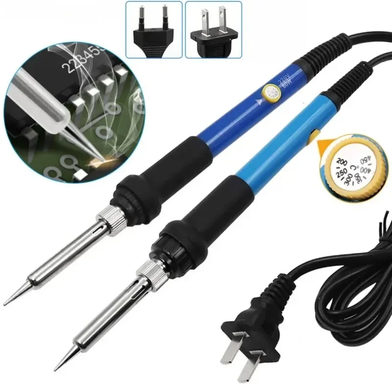 New Adjustable Temperature Electric Soldering Iron 220V 110V 60W Welding Solder Rework Station Heat Pencil Tips Repair Tools