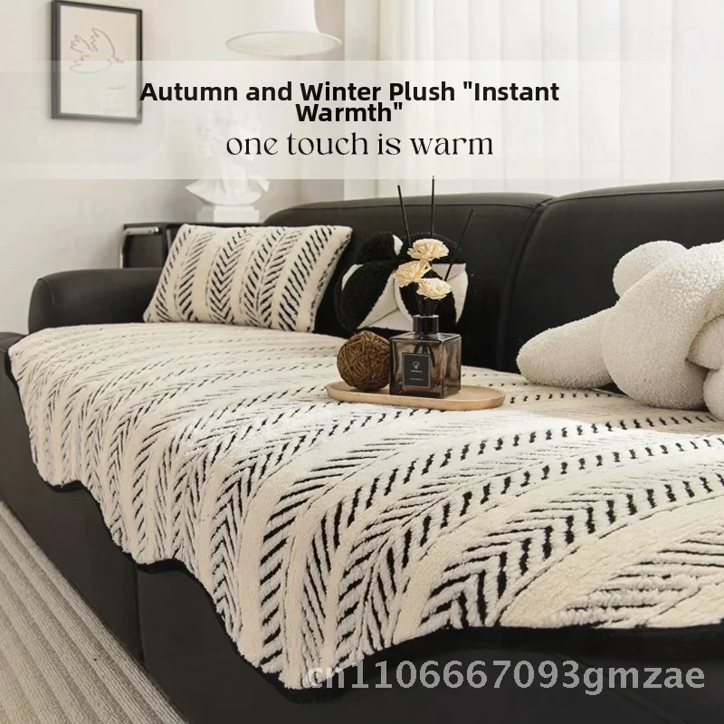 

Хлопковая бархатная подушка для дивана в стиле ретро Shu, 2024, осень-зима, теплая, легкая, роскошная, нескользящая, в полоску, для секционного дивана, нестандартной формы