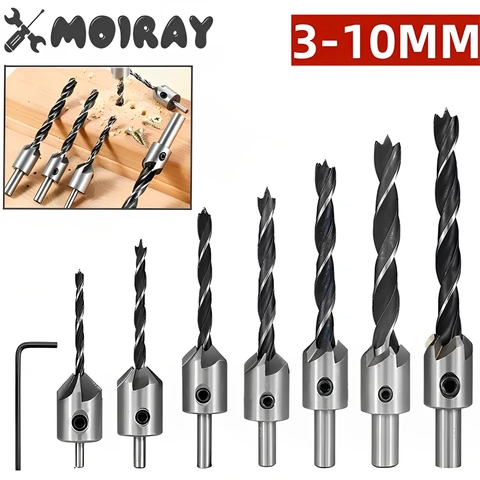 Countersink Drill Bit Set: Woodworking Chamfer Reamer Cutter