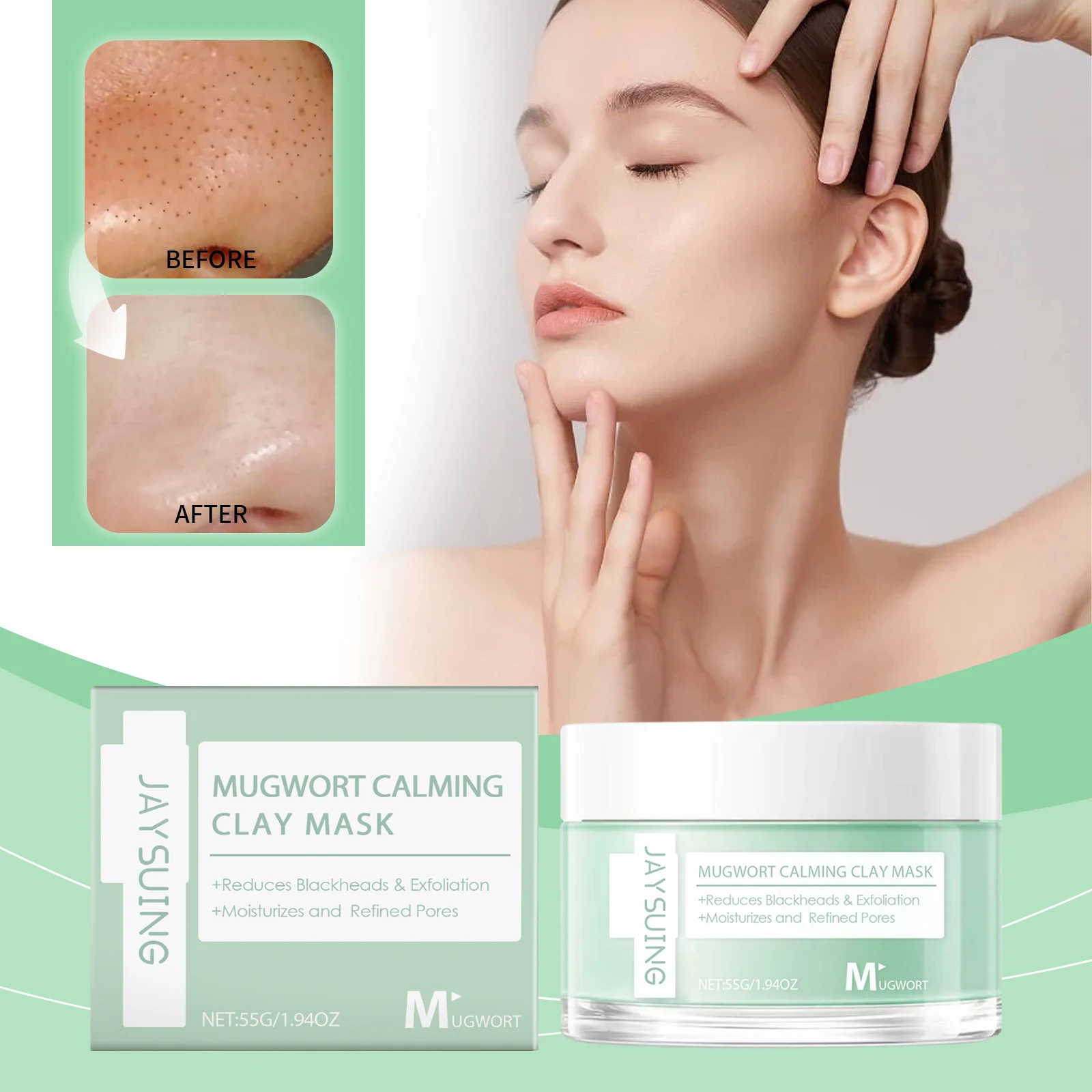 

Jaysuing Pore ​​Cleansing Mud Mask for Pore Cleaning & Acne Care Refine Skin Texture Blackhead Remover Non-Drying Facial Mask
