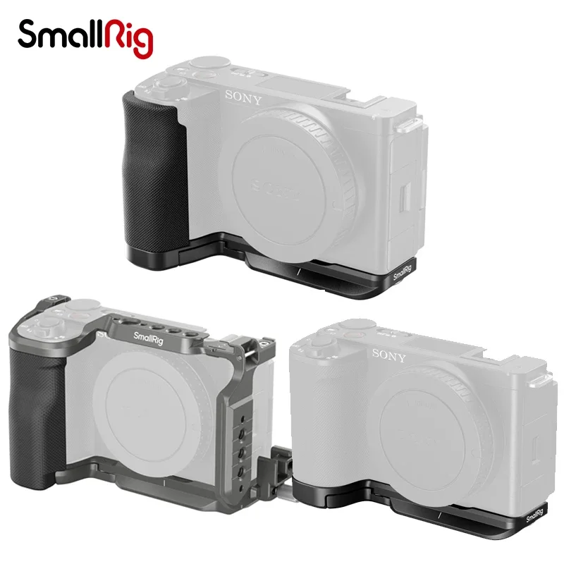 SmallRig Quick Release Camera Cage and L-Shape Mount Plate with Comfortable Handle Grip for Sony ZV-E10 II