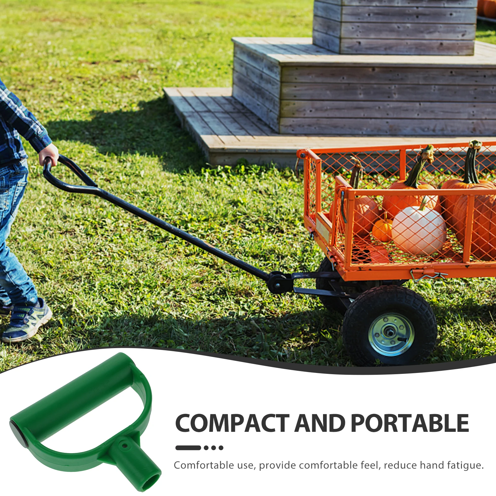 

Camping Wagon Handle Ergonomic Plastic Replacement for Cart Trolley Durable Accessory Supplies Fits Various Models Push Handle