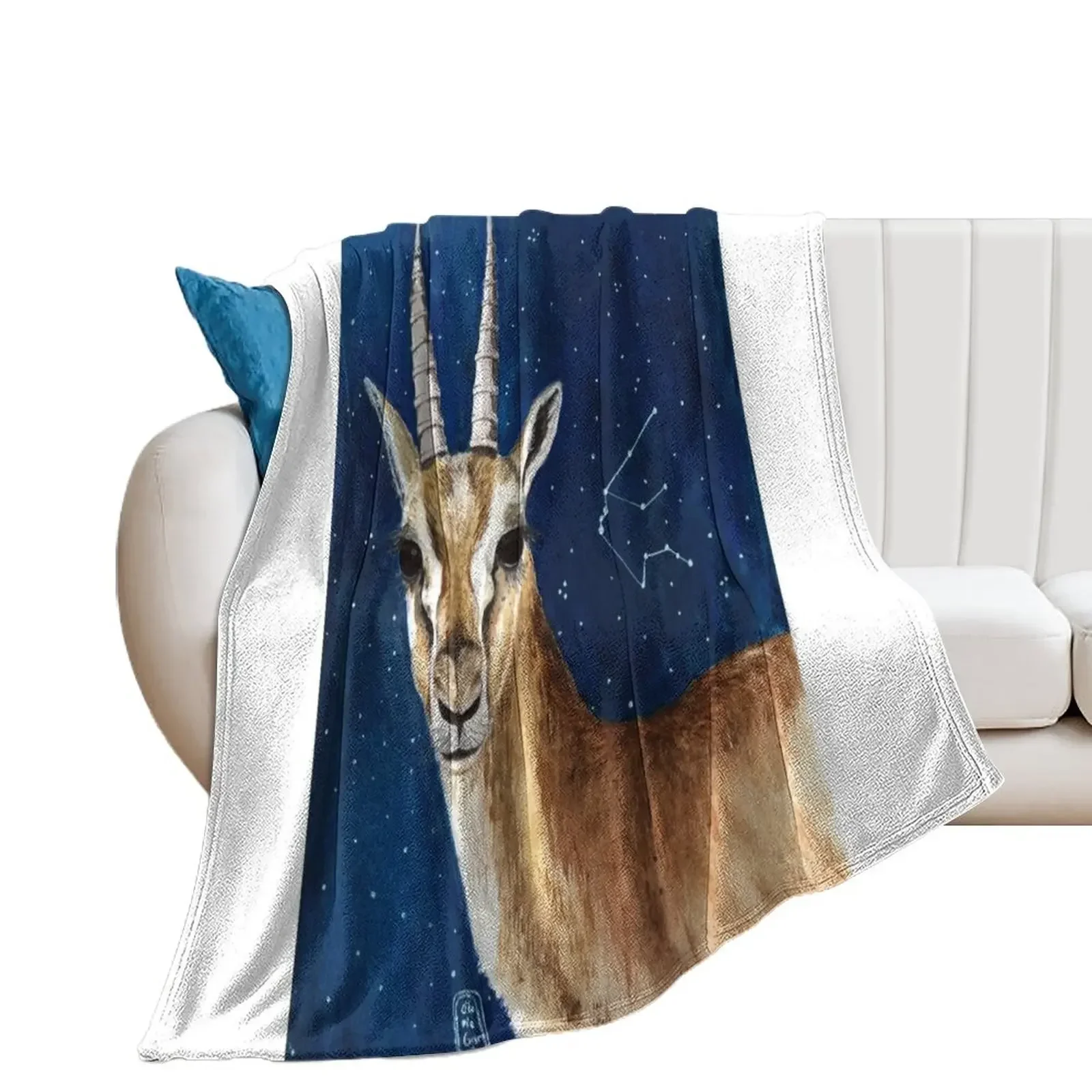 

Gazelle Throw Blanket Furry Plaid Blankets