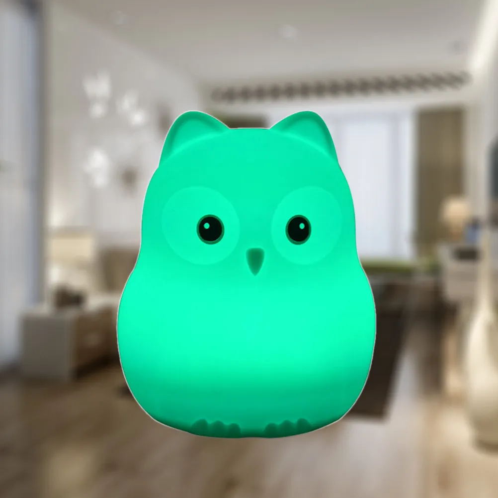 

Silicone Owl Night Light 7 Multi-Color LED USB Rechargeable Lovely Bedside Lamp Bedroom Portable Touch Control Nightlight