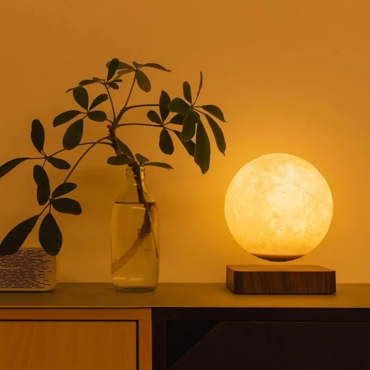 Levitating Moon Lamp Magnetic Floating Night Light Creative Table 3D Printed Luna Night Light with 3 Color Modes  for Gift Home