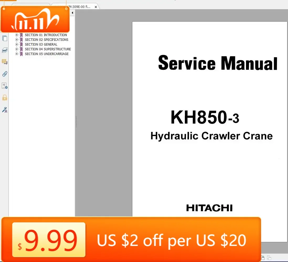 TruckEPC Hitachi Crawler Crane 3.05 GB Full All Model Shop Manual DVD