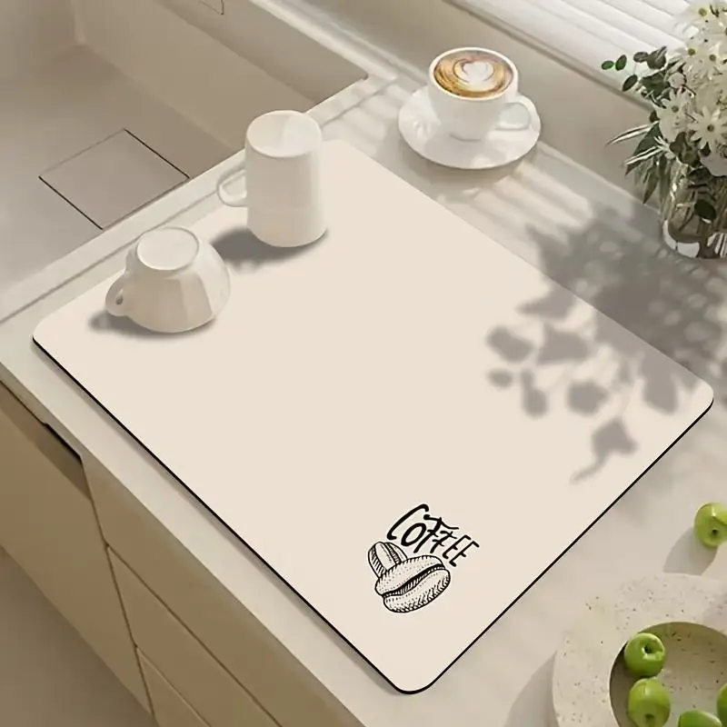 Super Absorbent Mat Vintage Ceramic Tiles Mosaic Cushion Dish Drying Pad Kitchen Drainage Board Tableware Protection Placement