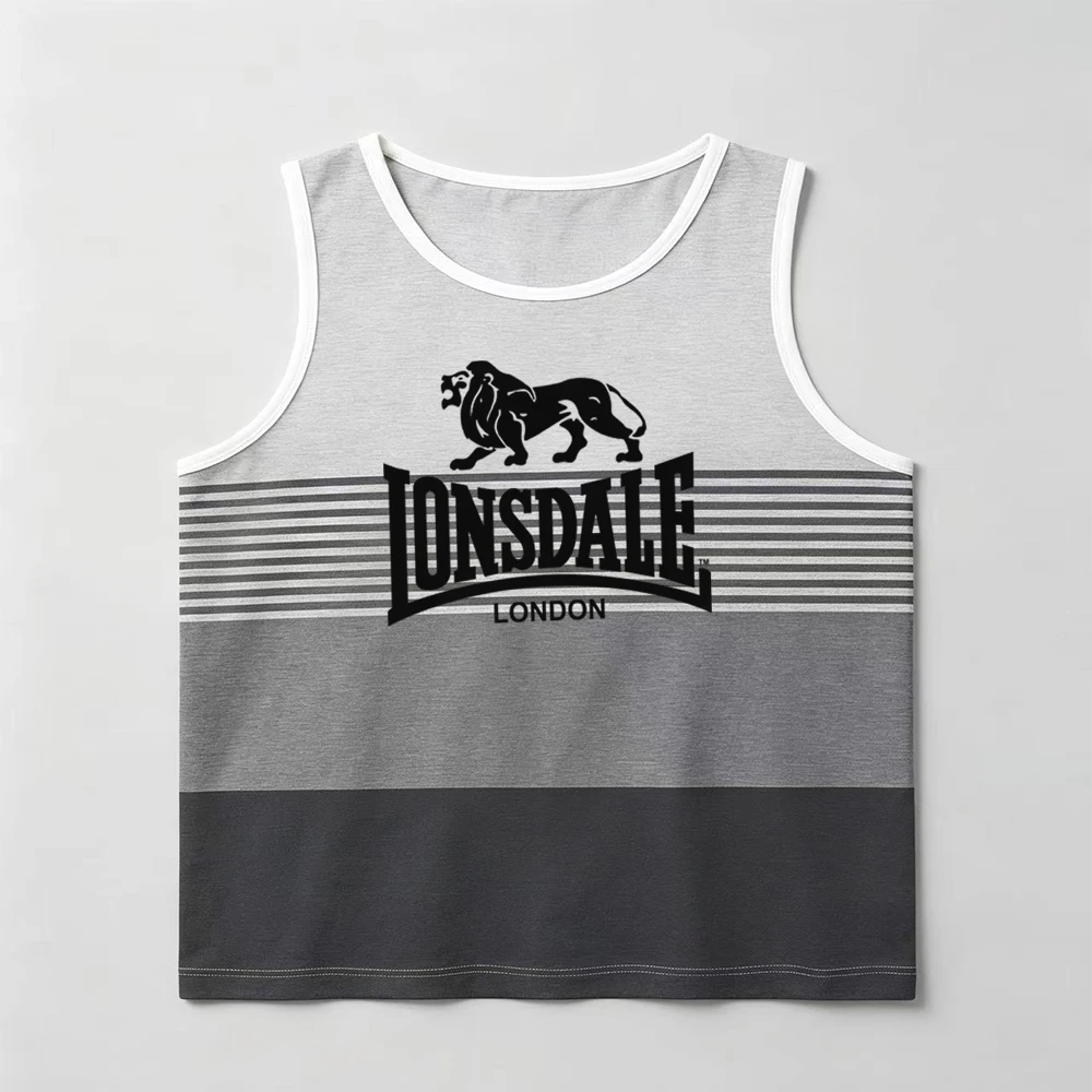 Men's retro 3D digital LONSDALE printed street casual multifunctional loose short sleeved T-shirt, comfortable vest for both men