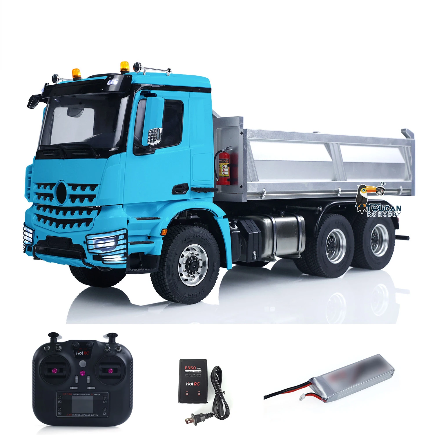 New 1/14 3348 6x6 RTR Metal Chassis Hydraulic RC Dumper Truck Sound Light DIY Cabin Remote Control Car Model Vehicle Toy for Boy