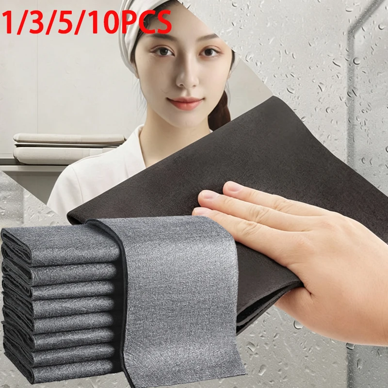 Thickened Magic Cleaning Cloth for Glass Window Mirror - No Watermark Reusable Wiping Towel for Kitchen Auto