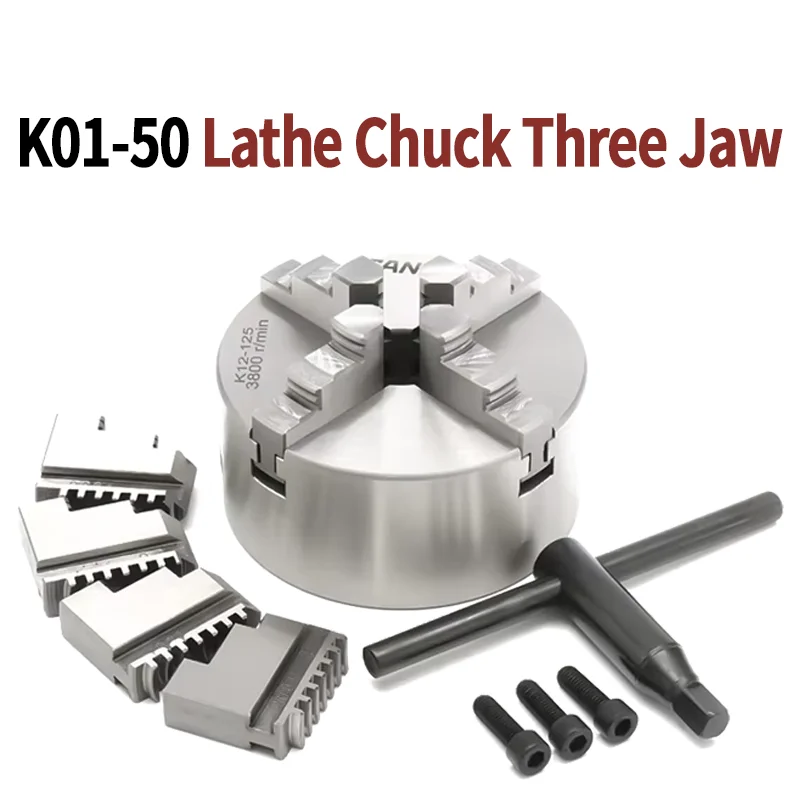 K01-50 Lathe Chuck Three Jaw M14*1 Connecting Rod for K01-50/63/80/100 Self-Centering Mini DIY Metal Wood Lathe Tools