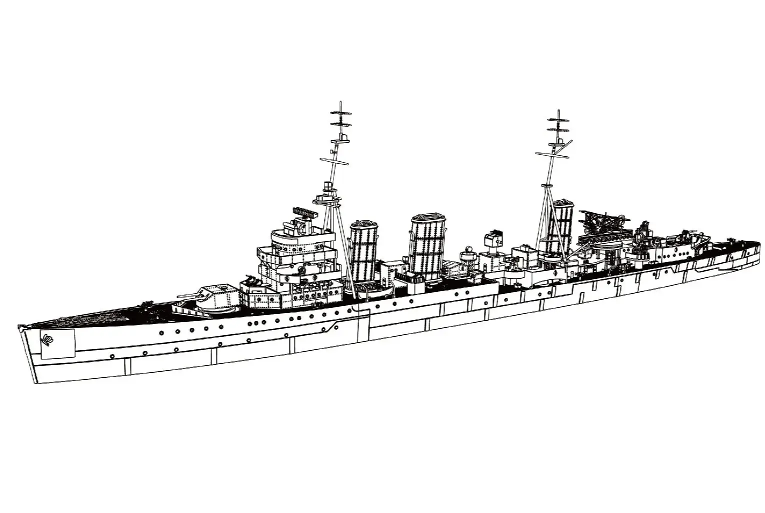 MRY-SFW SSC607 1/300 1/600 Military Model Kit British Emerald Class Enterprise (D52) 1944 Cruiser Warship Ship Full Hull