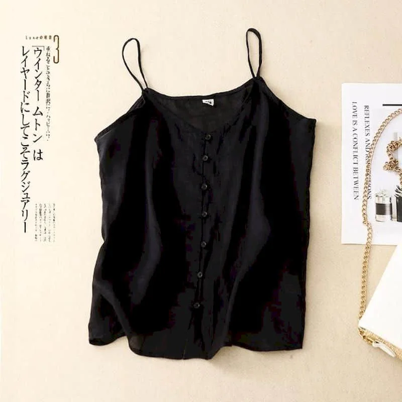 

Literary Vest Women Linen Minimalism Korean Style Casual Elegant Tanks Sleeveless T-shirts Thin Summer Clothes for Women Tops