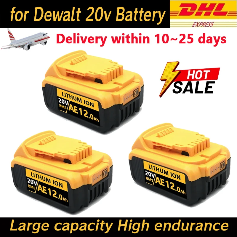 

12000 мАч для Dewalt 20 В, замена аккумулятора DCB200 DCB201 DCB204 DCB205 DCB206 DCB181 18 В/20 В Dewalt, аккумулятор для электроинструмента
