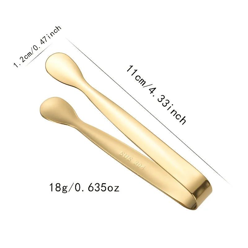 Stainless steel ice tongs, sugar cube tongs, thickened 11cm, burr-free food tongs, towel tongs, ice tongs, ice bucket tongs