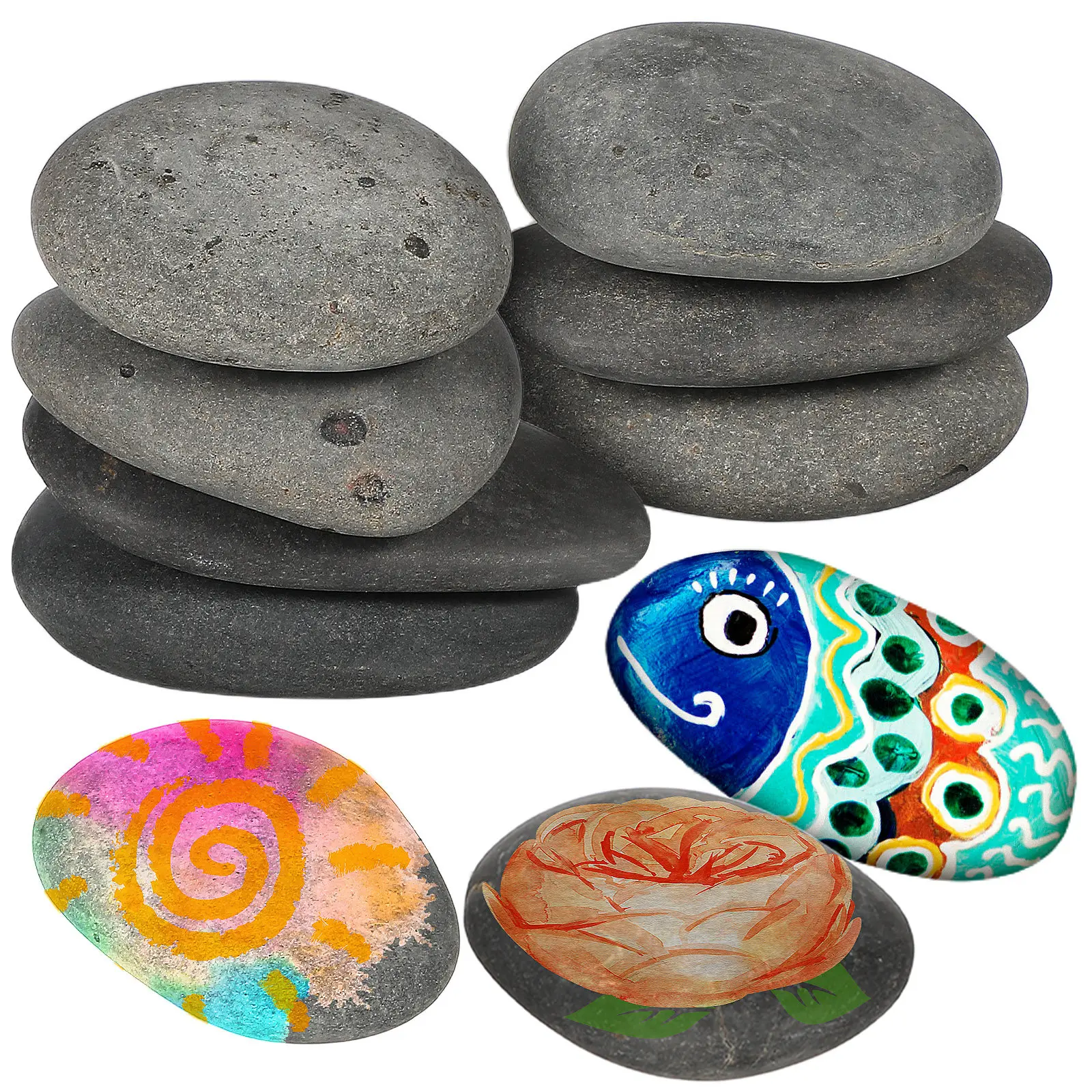 10pcs-multipurpose-smooth-painting-rocks-for-children-comfortable-grip-easy-to-color-natural-stone-craft-diy-drawing-rocks-art