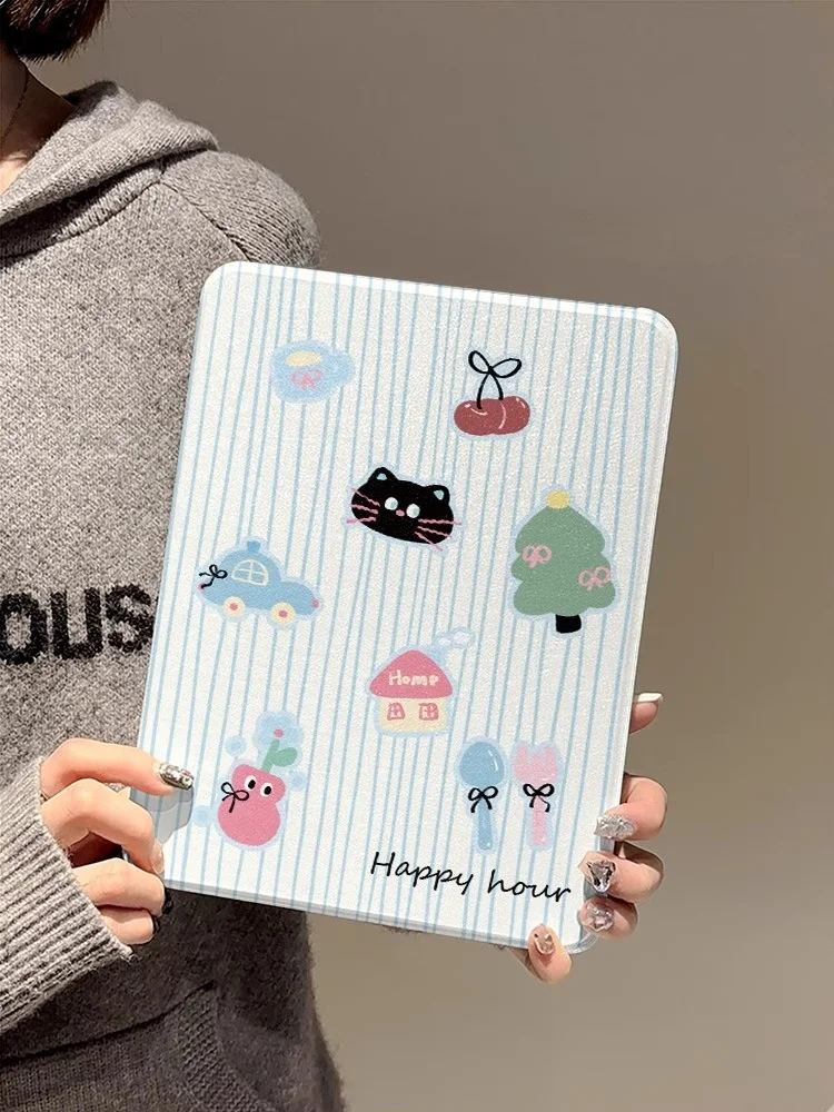 Cute Cat Tablet Case For iPad Pro 11 12.9 13 M4 2022 Case 9.7 10.2 5th 6th 7th 8th 9th 10th Generation case Air 3 4 5 6 Cover