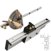 Miter Gauge Strengthen Aluminium Profile Fence W/ Track Stop Table Saw Router Angle Miter Gauge Saw Assembly Ruler Tool450-800MM