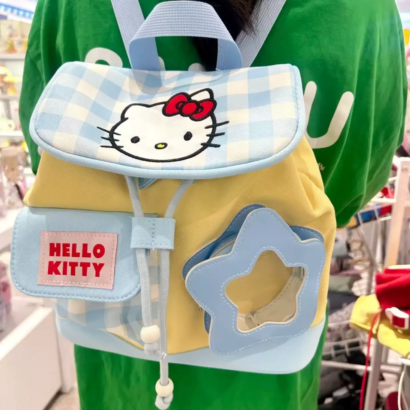 Nueva mochila Hello Kitty para mujer, mochila de moda de alta calidad con cordón para niñas, mochila de viaje pequeña y fresca para niñas