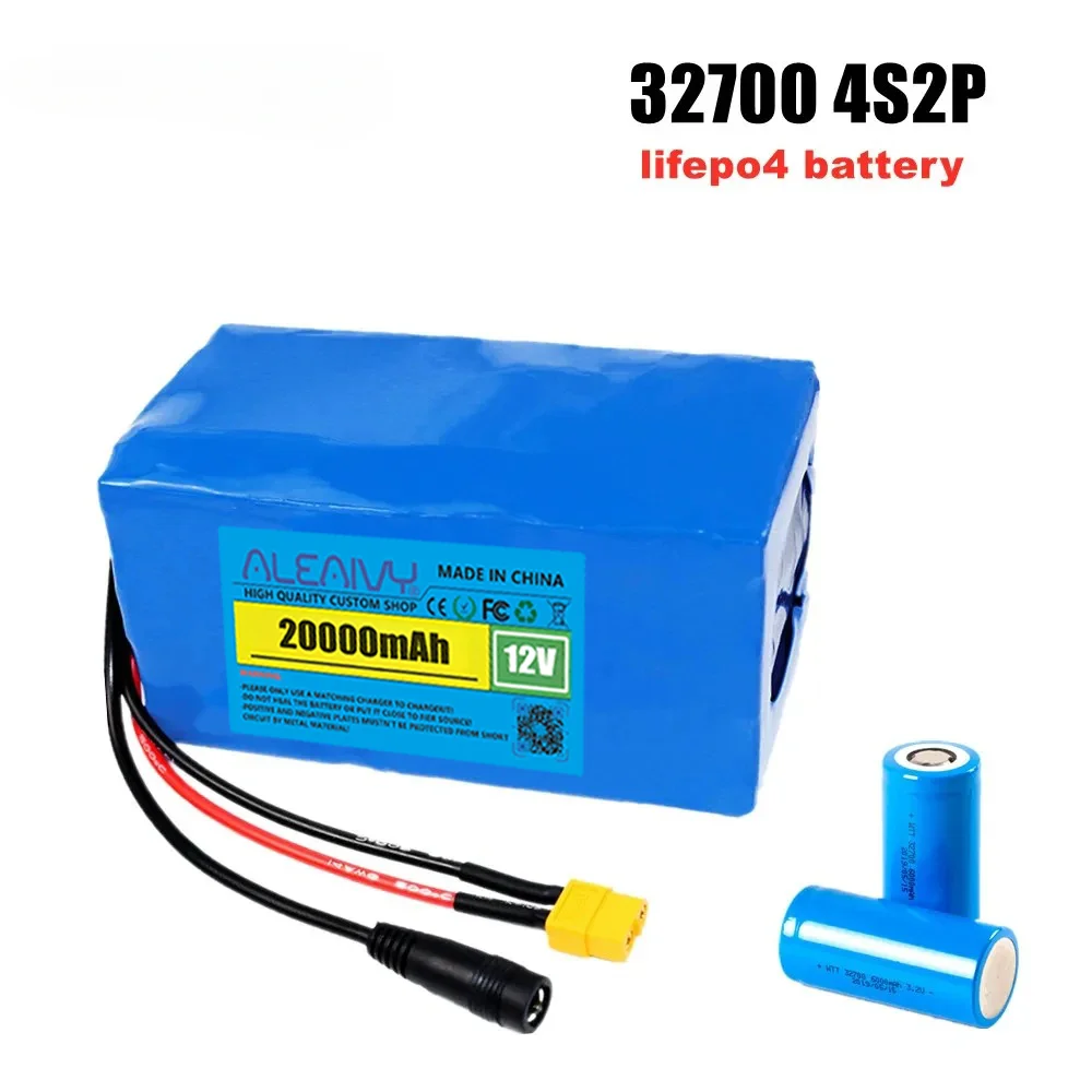 32700 Lifepo4 Battery 12V Battery Pack 20000mAh 4S2P Built-in 40A Balanced BMS for Electric Boat and Uninterrupted Power Supply