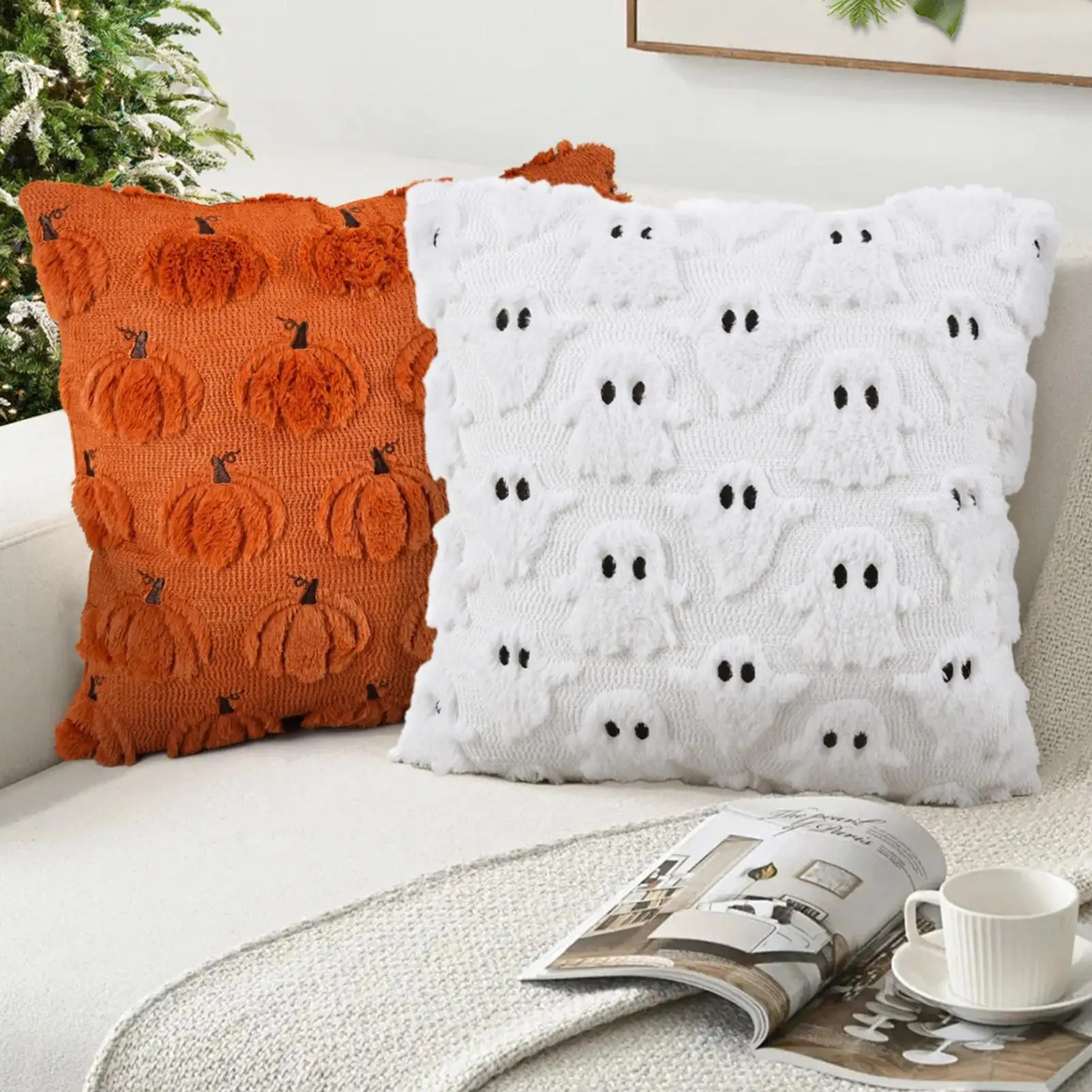 Halloween Throw Pillow Covers Fall Pillow Covers 18X18 Pumpkin Halloween Decor Party Supplies Fall Decor Home Decorations For