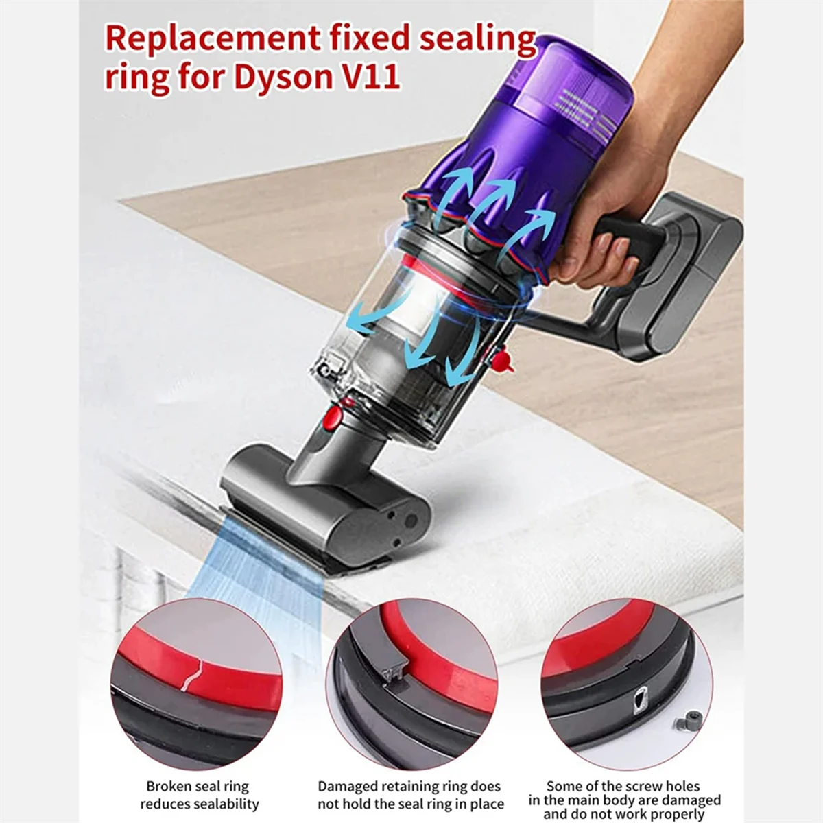 M17K Contenitore della Polvere Anello di Tenuta Fisso Superiore per Dyson V11 V15 SV14 SV15 SV22 Aspirapolvere Parte di Riparazione Accessori