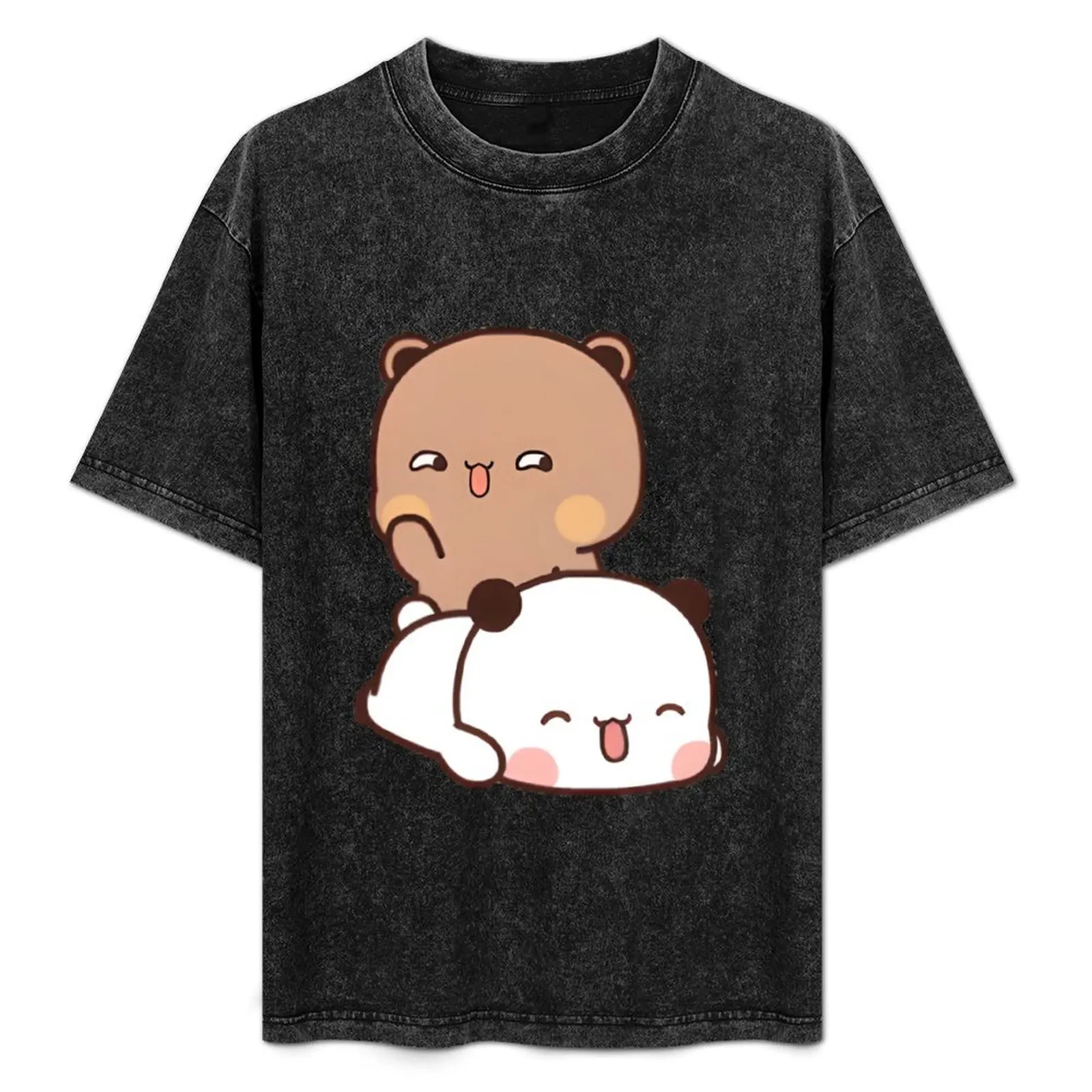 

Bubu & Dudu / Milk & Mocha / Panda and Brown bear Spanking T-Shirt Large Size Casual Short Sleeve Top