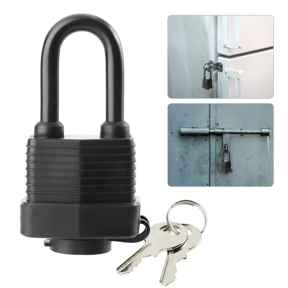 Durable Plastic Covered Padlocks Keyed Alike Rubber Waterproof Lock Lockpick Set Home