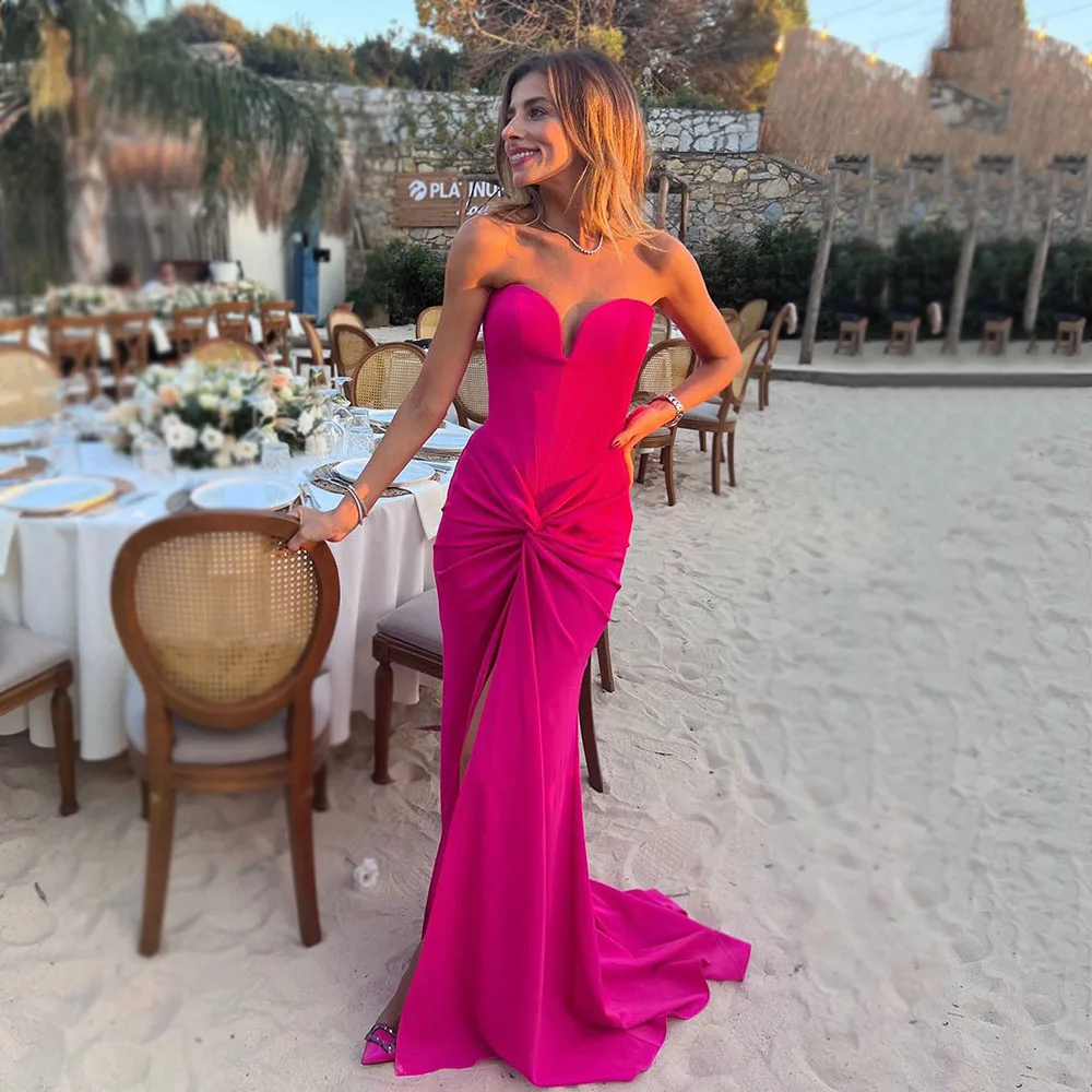 Msikoods Mermaid Prom Dress Customized Slit Birthday Dress Female Elegant Party Dress Sexy Flattering Dinner Banquet Guest Dress