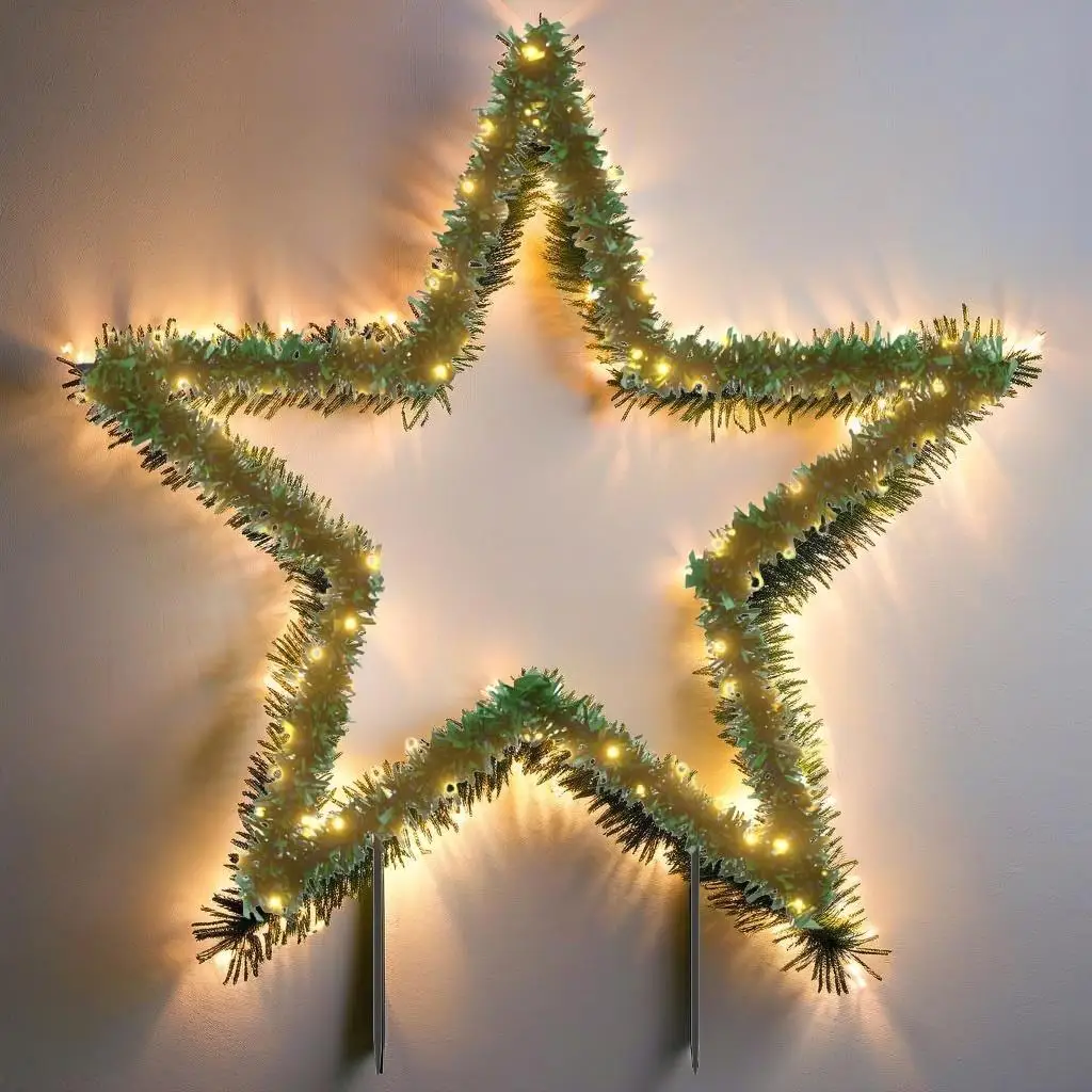 

33.5in Christmas Star Light Decoration with 115 LEDs and Ground Spikes