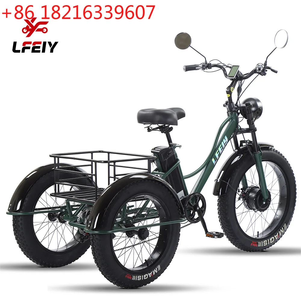 YAO 24-inch cheetah electric tricycle fat tire pedal power electric