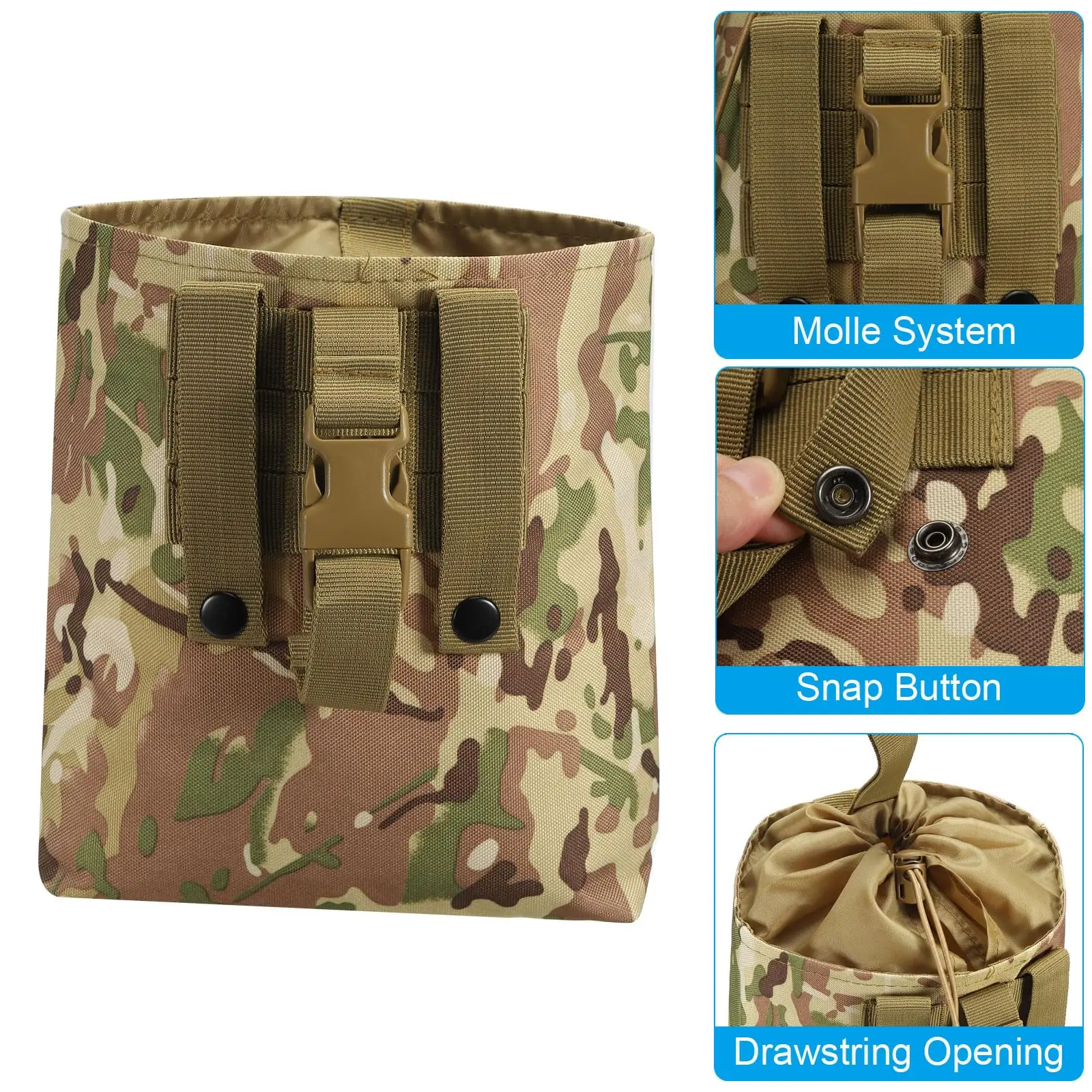 Neue Molle Folding Dump Drop Magazin Tasche Outdoor Camping Jagd Zubehör EDC Faltbare Recovery Mag Holster Taille Tasche – Detail 5