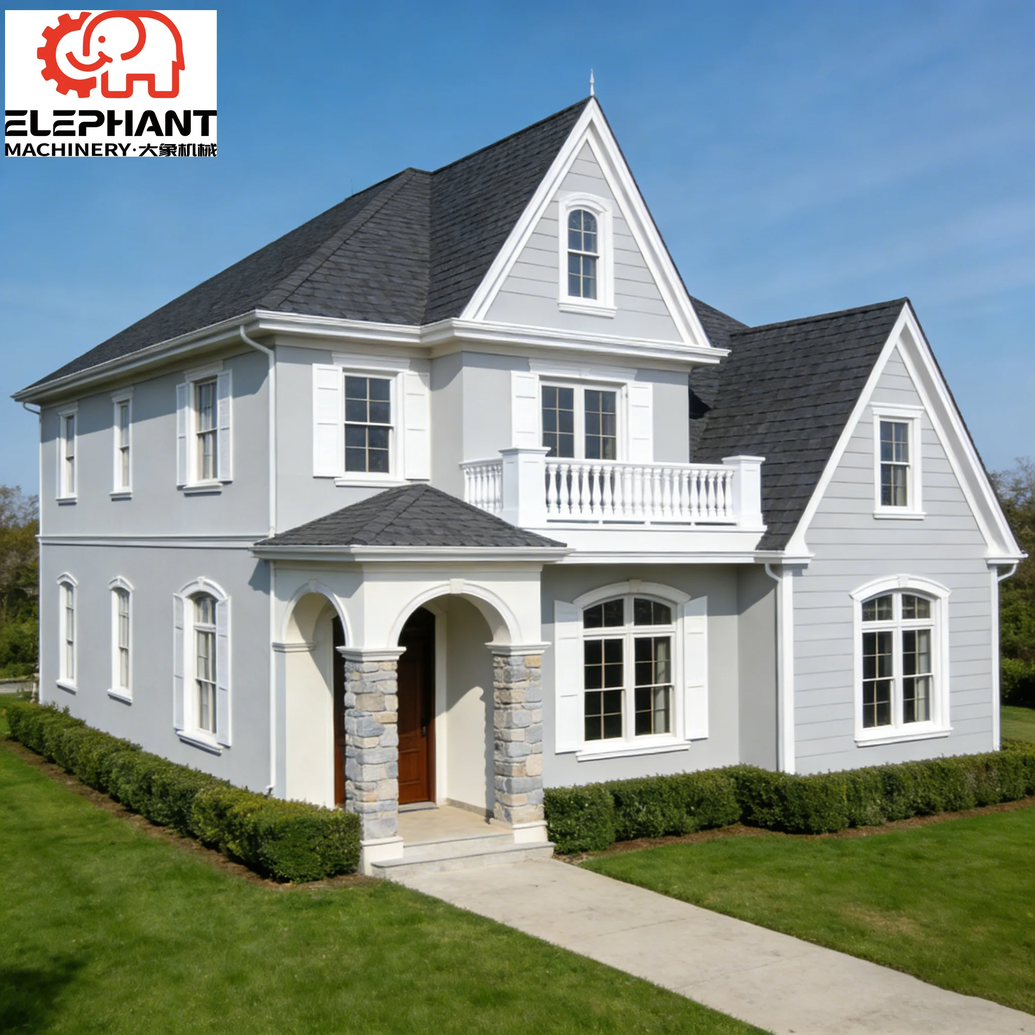 Light Steel Villa Luxury House Customized Free Design High-Quality  2 Storey Prefabricated Light Steel Building 5 Bedrooms