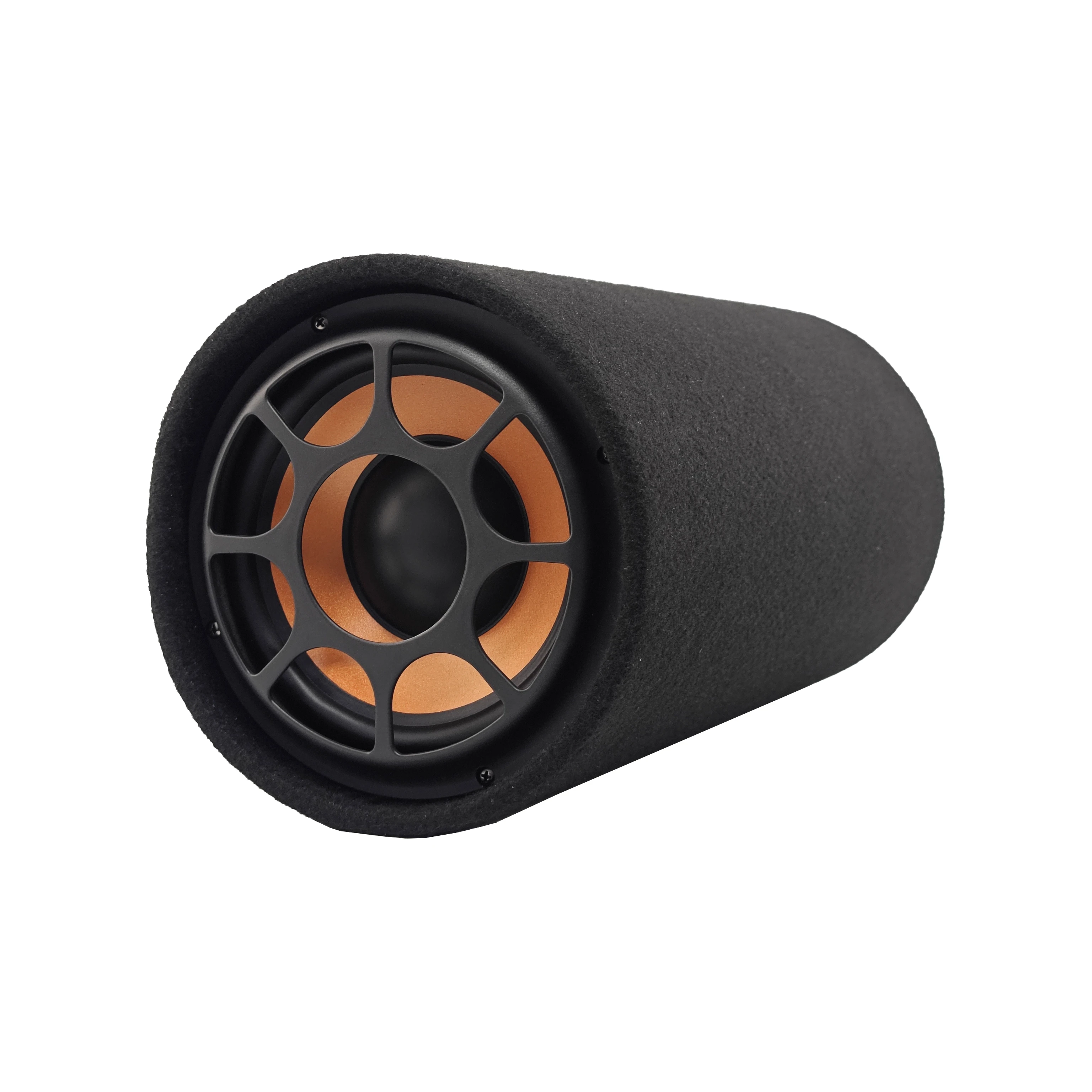 

Factory 8Inch 4ohm Active Car Subwoofer Enclosure with Wooden Bass Tube DC 12V70W Peak Car Audio Speakers Box Round Subwoofers