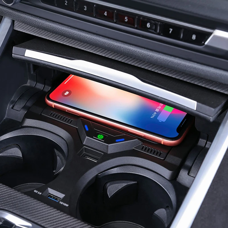 15W Car wireless fast charging holder for BMW G20 G21 G22 G28 3 4 Series 2019-2022 mobile phone charger charging pad plate