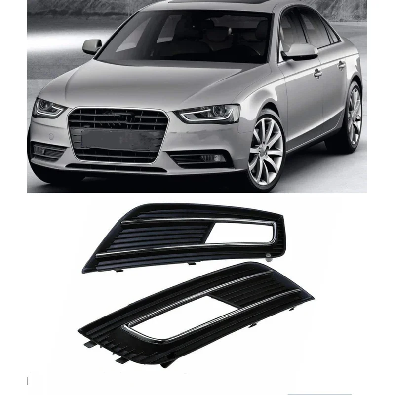 

Car Fog Lights Grill Cover Bumper Lower Grille Fit for Audi A4 Quattro B8 B9 2013- 2015 2016 8KD807681B 8KD807682B ABS Plastics