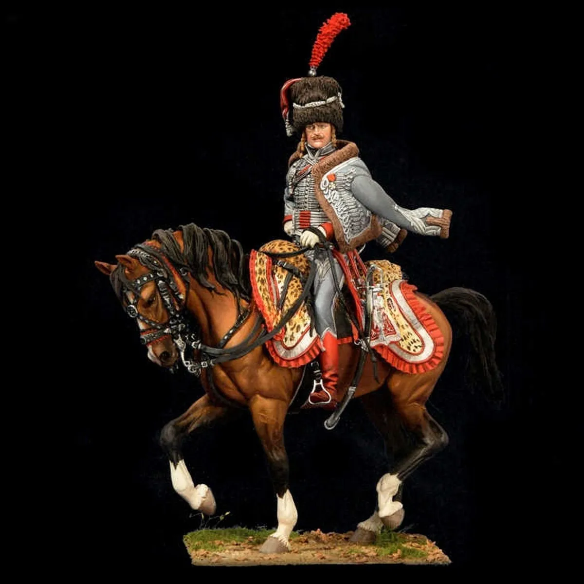 樹脂モデル-90mm-騎兵将校像-収集品-未塗装ホワイトモデル-古代兵士フィギュア-4歳以上向け