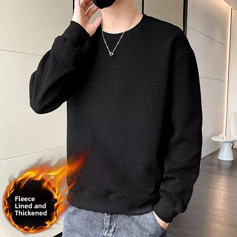 

Мужской трикотаж Slim Fit round Ne, модный осенне-зимний базовый топ 2024, новинка Sle, мужской длинный топ на заказ