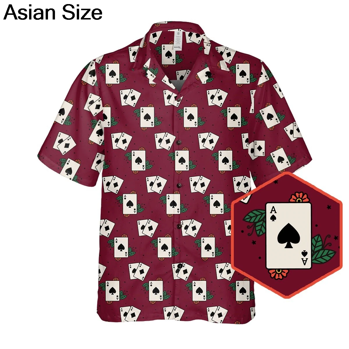 Poker Hawaiian Shirts Gambling Shirt Blackjack Short-sleeve Button