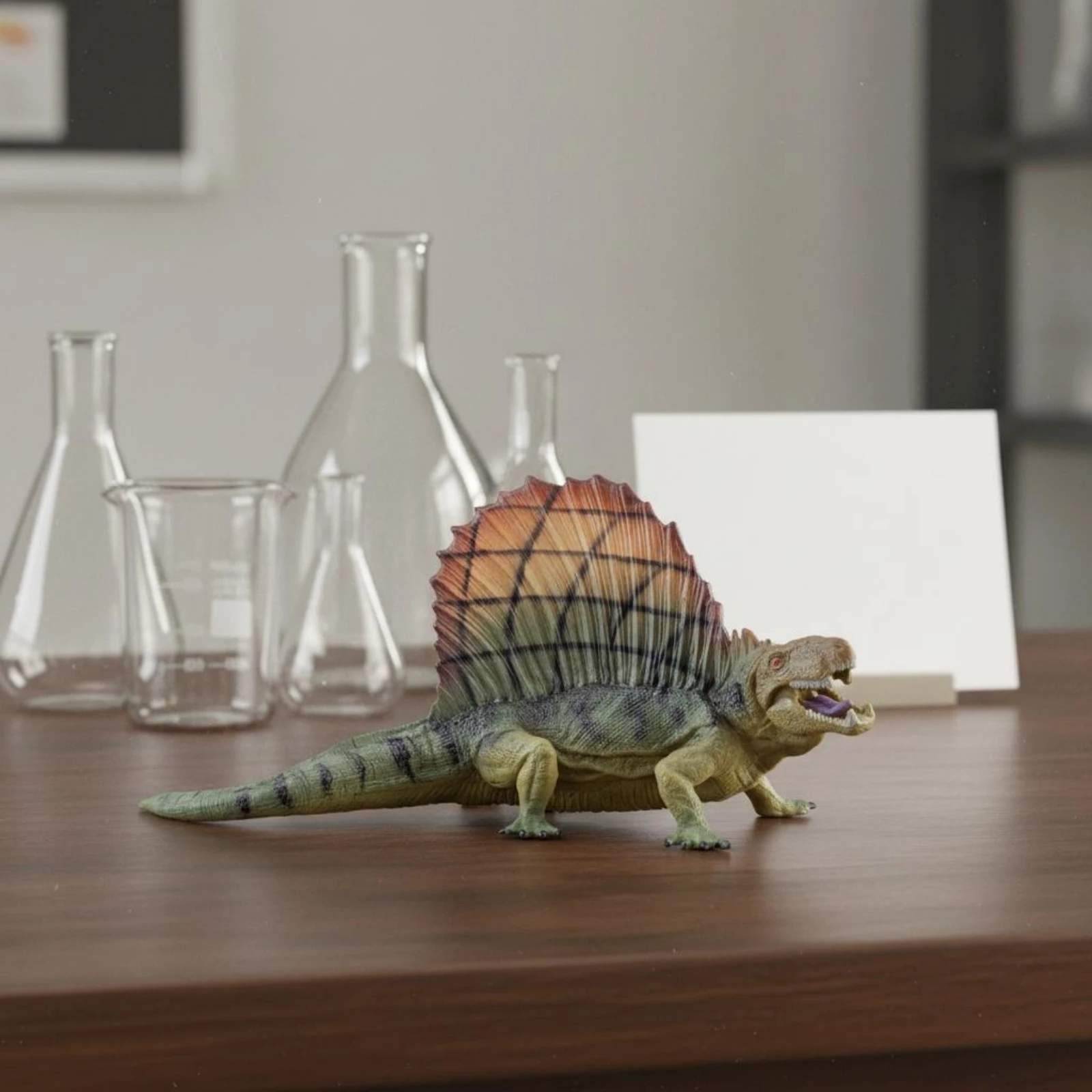 Dimetrodon Model Educational Sail-Backed Dinosaur Toy Prehistoric Creature Model Detailed Figurine Screen Unplugged for Display view 3