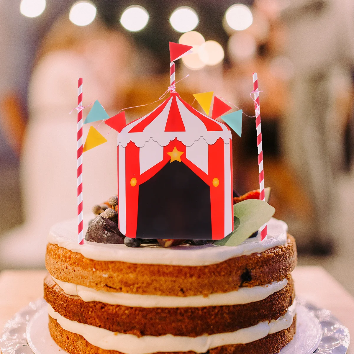2 Sets Zirkus-Clown-Kuchenaufsätze, Papier-Kuchenaufsätze, Party-Dekorationsaufsätze, zirkusinspirierte Clown-Aufsätze für Festivals und Feiern – Detail 1