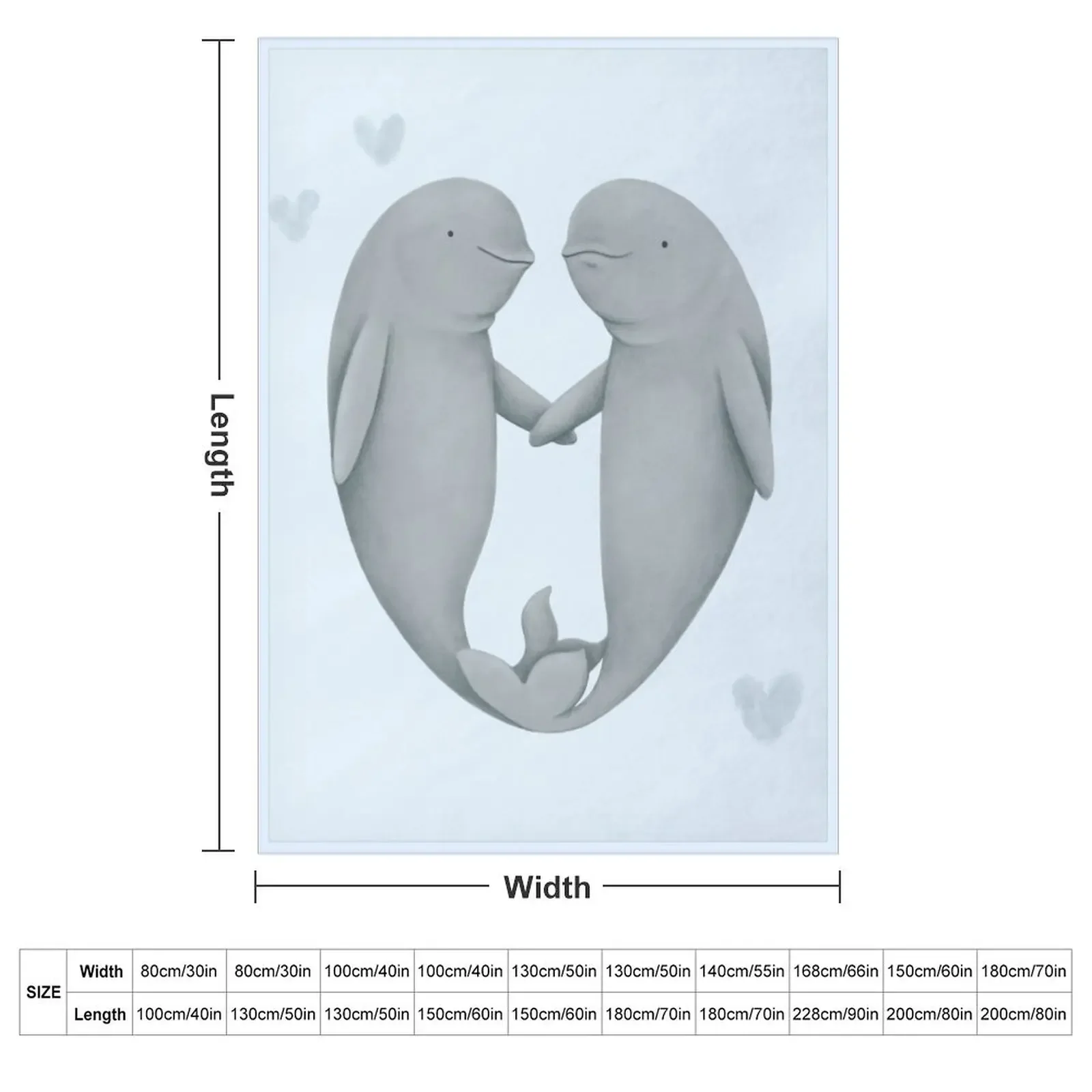 Beluga Love Throw Blanket Flannel Fabric Multi-Purpose Decorative Throw Luxury Blankets