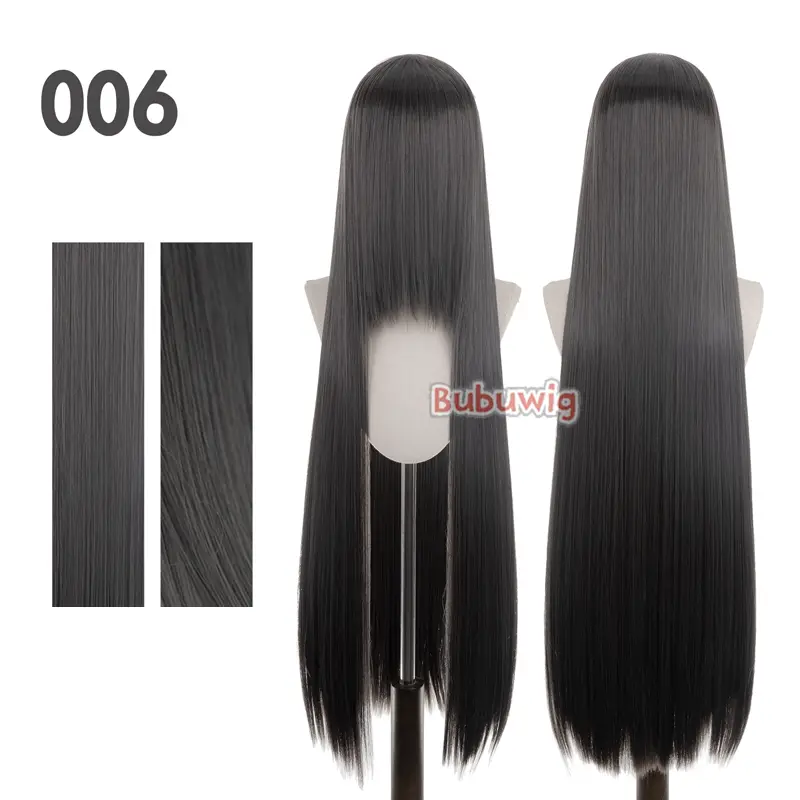 Bubuwig Synthetic Hair 100cm Long Straight Pure Color Cosplay Wigs Over 100 Colors Black White Red Blue Brown Wig Heat Resistant - Image 75