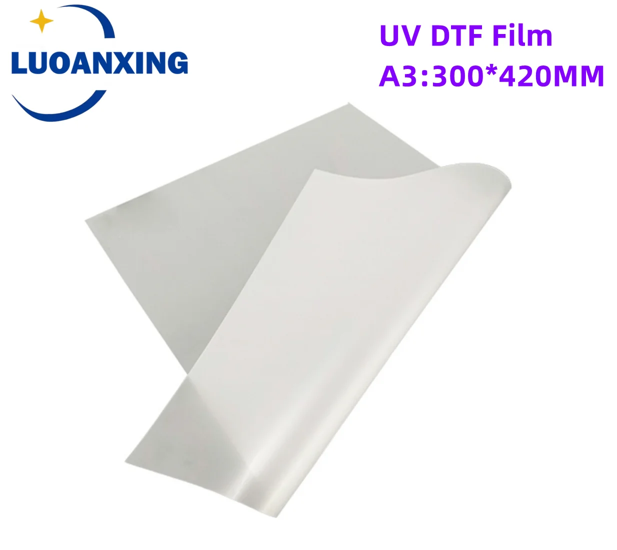 Autocollant de transfert de film UV DTF AB, impression directe sur film A vers plastique, silicone, métal, acrylique, verre, cuir