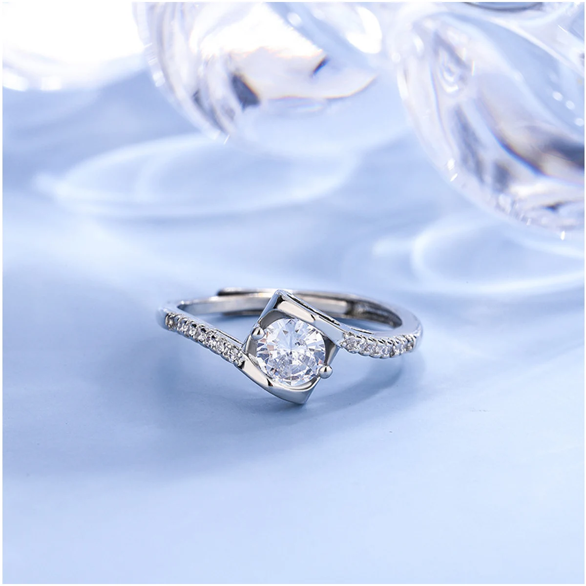 

Кольцо «Поцелуй ангела» в один карат для женщин, открытое кольцо с европейским и американским цирконом, кольцо в форме сердца, прямые продажи с фабрики