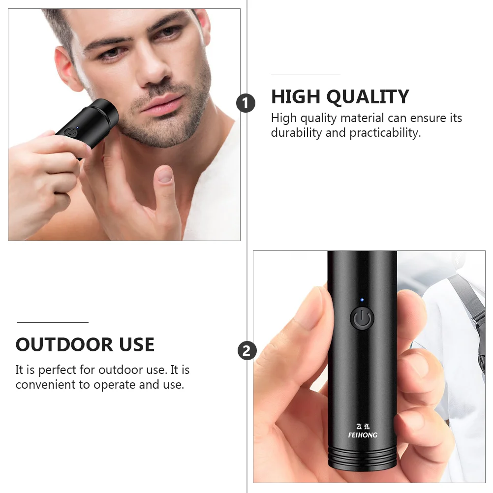 Mini barbeador elétrico da remoção do cabelo para homens, lâmina portátil recarregável, aparador masculino da barba, senhorita do homem