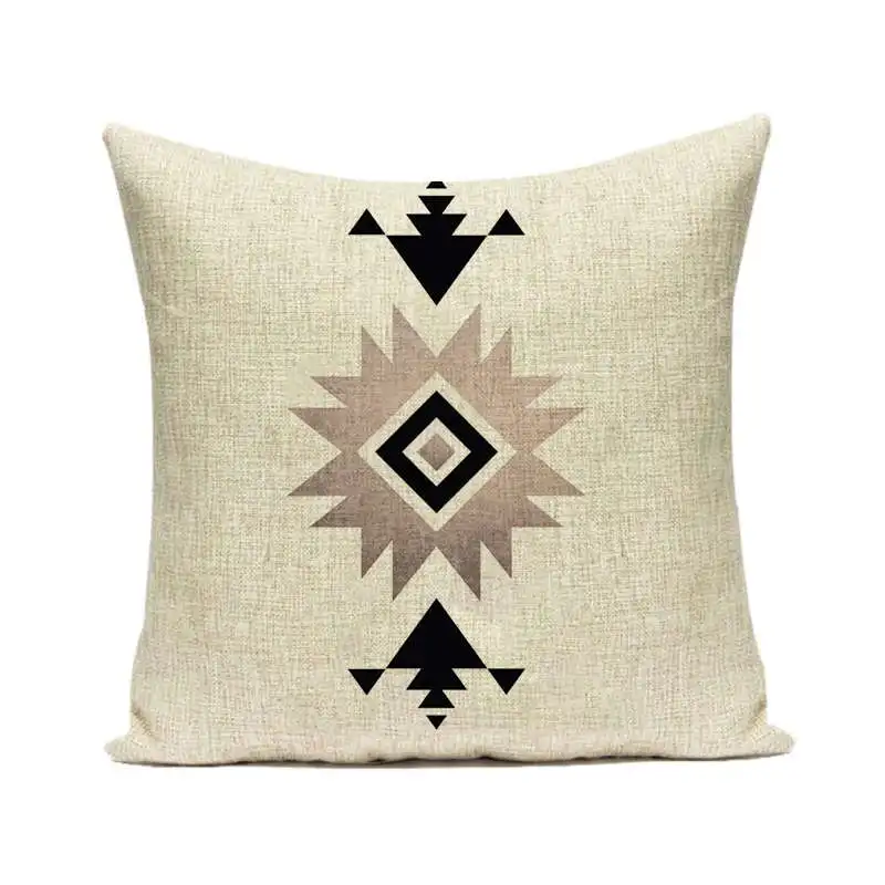 45x45cm decorazione del soggiorno di casa fodera per cuscino in lino/cotone federe per cuscino con motivo geometrico azteco bohémien